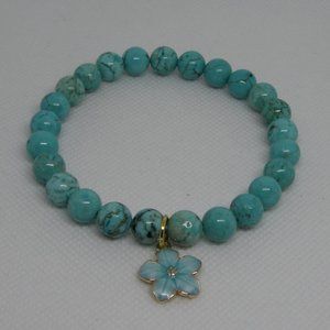 Handmade Blue Turquoise Butterfly Bracelet Natural Stone Beads